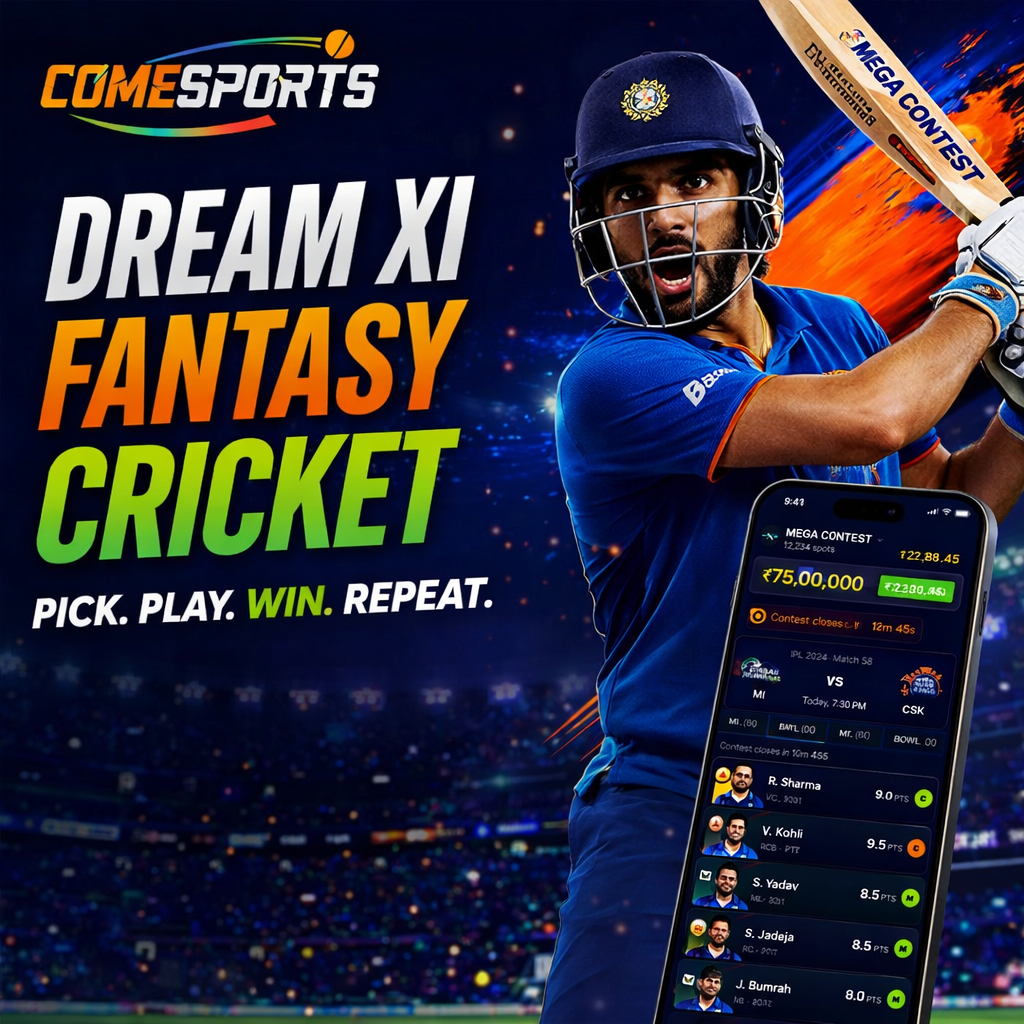 Cric App Download Dream XI fantasy cricket ad visual