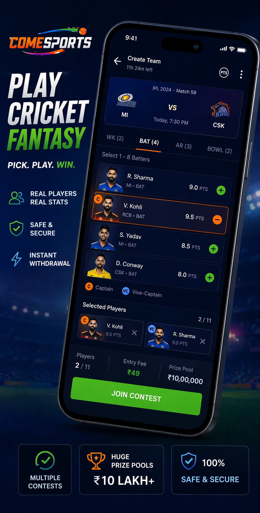 Cric App Download cricket fantasy visual