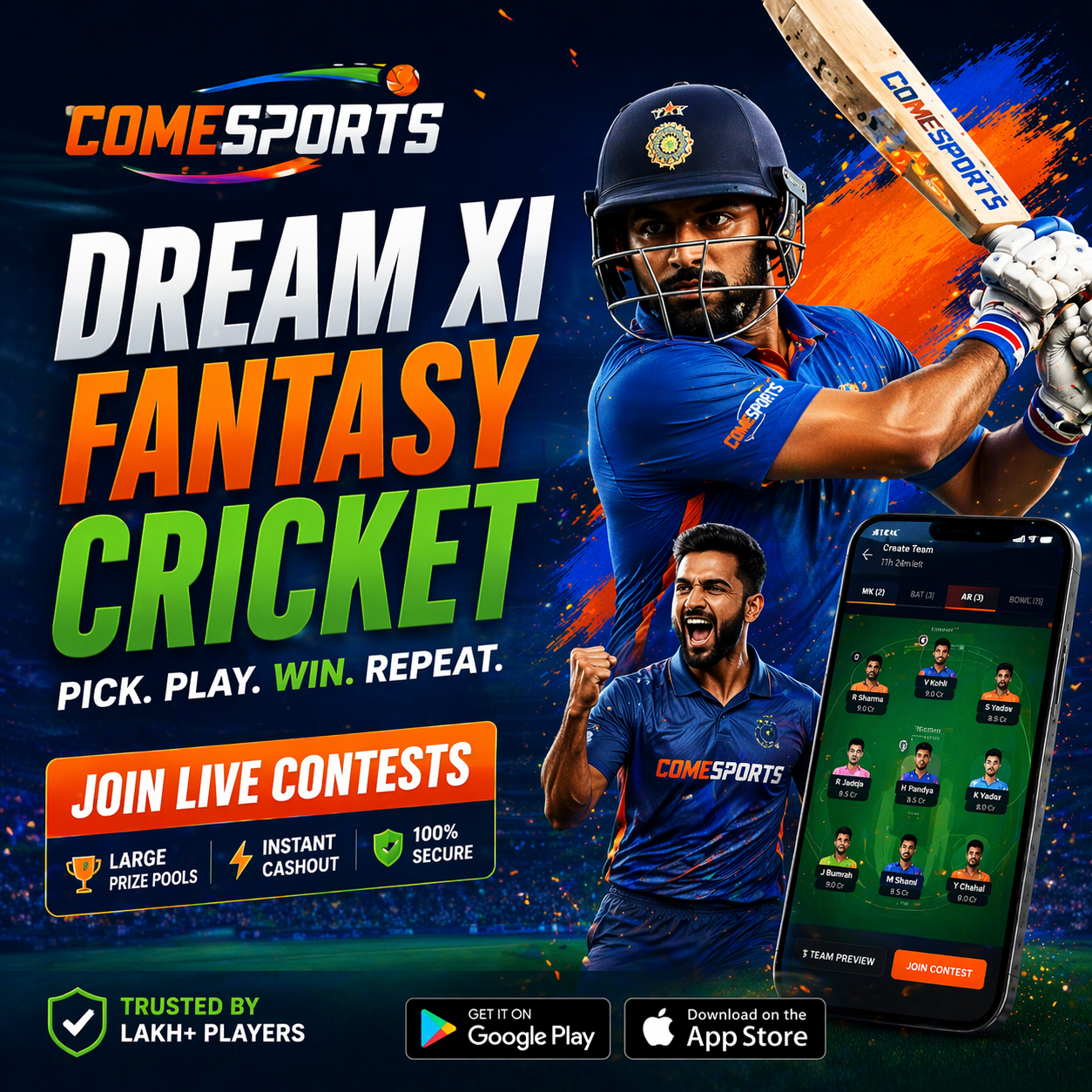 Cric App Download fantasy sports main visual
